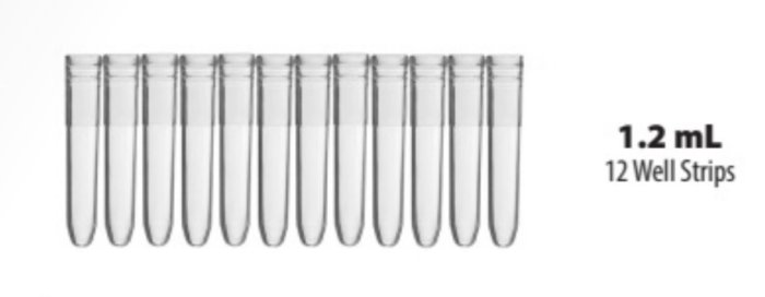 Sample Library Tubes and Closures 1.2 mL 12 Well Strips 80 per bag/10 bags per case