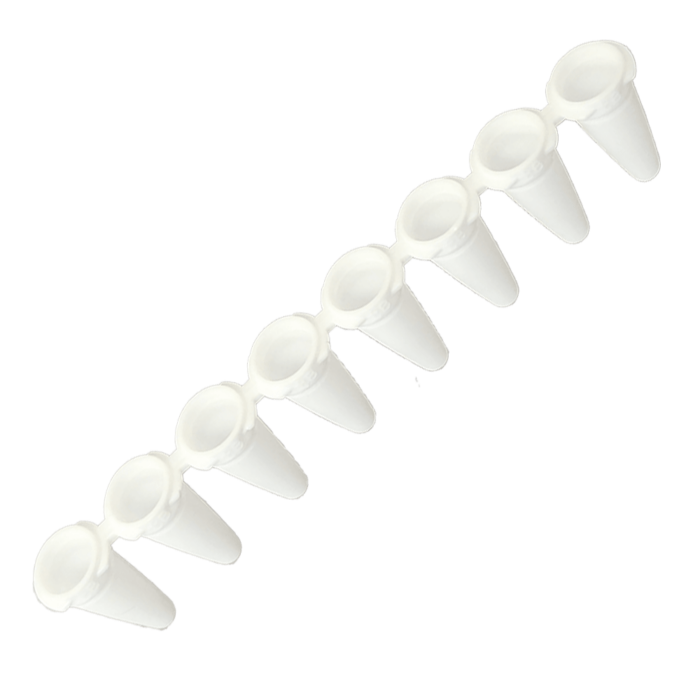 8-Strip qPCR Tubes - 0.1mL White Tubes without Caps